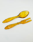 ANTIQUE ART DECO AMBER BOWL WITH MATCHING SERVERY