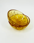 ART DECO PRESSED AMBER GLASS DESSERT BOWL