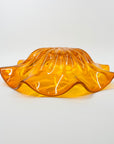 1970s JAPANESE MANDARIN ORANGE GLASS FLOWER BOWL