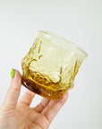 1950s AMBER FLOWER TUMBLER GLASSES