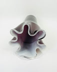 1970s JAPANESE CASED PURPLE GLASS HANDKERCHIEF VASE