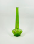 ANTIQUE VICTORIAN HAND PAINTED GREEN GLASS SPECIMEN VASE