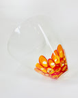 ORANGE ABSTRACT ART GLASS VASE