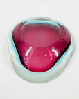 1960s PINK TURQUOISE SOMMERSO FACETED GEODE GLASS BOWL
