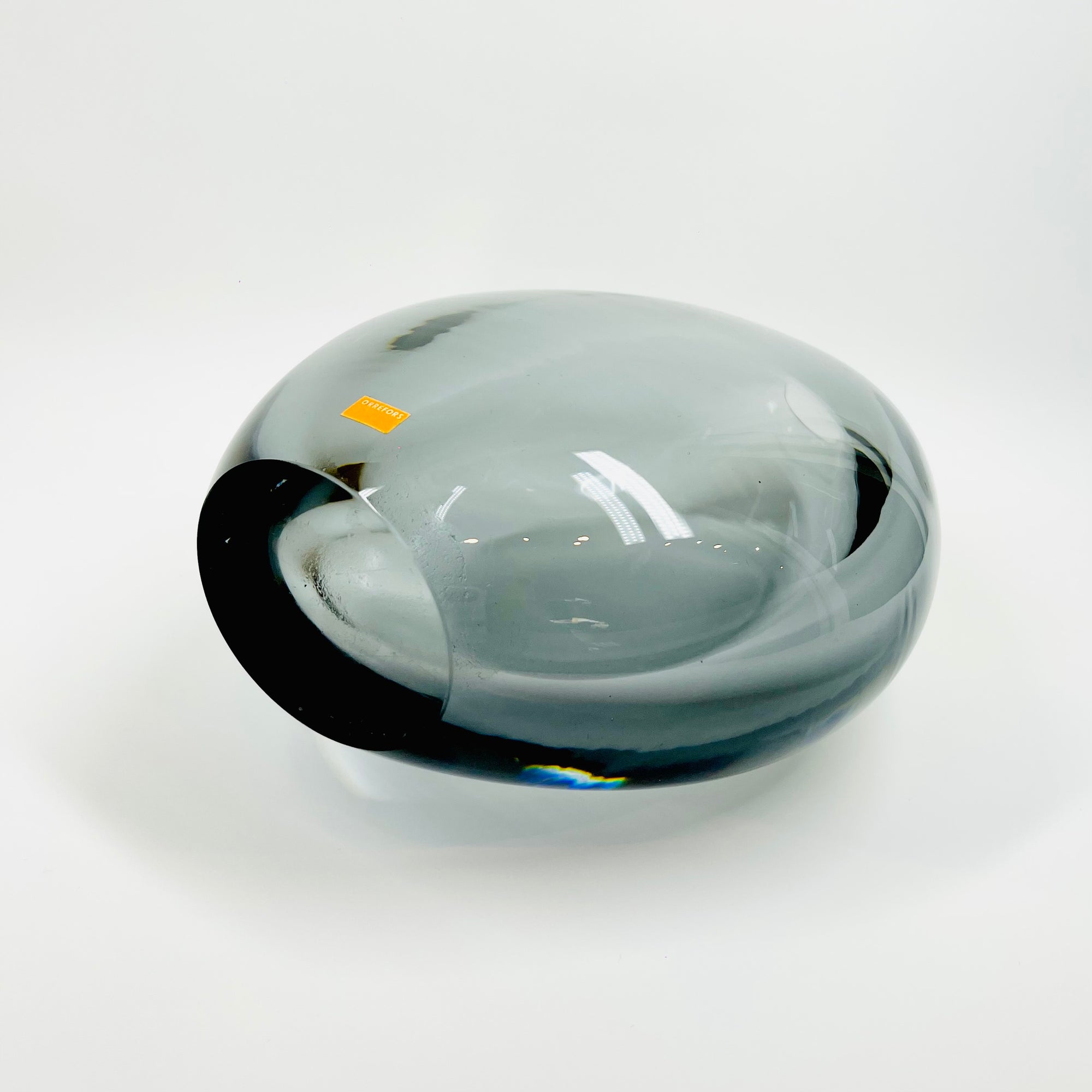 1950s GREY SOMMERSO GLASS VASE BY SVEN PALMQVIST FOR ORREFORS