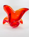 1970s JAPANESE RED ORANGE OMBRE GLASS BOWL