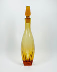 ANTIQUE ART DECO HAND CUT MOSER AMBER CRYSTAL DECANTER SET
