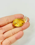 1990s CHANEL OVAL GOLD LOGO CLIP ON EARRINGS