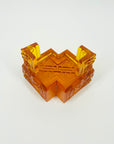 1980s CHINESE AMBER SATIN GLASS SCULPTURE BY TITTOT