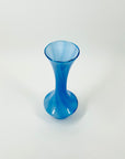 1970s JAPANESE CASED BLUE END OF DAY GLASS POSY VASE