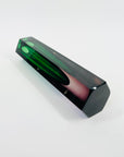 1950s PURPLE EMERALD GREEN MURANO SOMMERSO FACETED HEXAGON GLASS BLOCK VASE