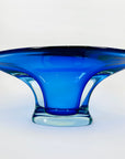 X-LARGE 1940s URANIUM MURANO BLUE SOMMERSO GLASS BOWL