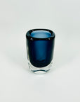 1950s NAVY BLUE SOMMERSO GLASS POSY VASE BY NILS LANDBERG FOR ORREFORS