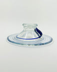 1980s COBALT BLUE MURANO WIRED GLASS BOWL