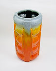 ART DECO ORANGE FLAME POTTERY VASE