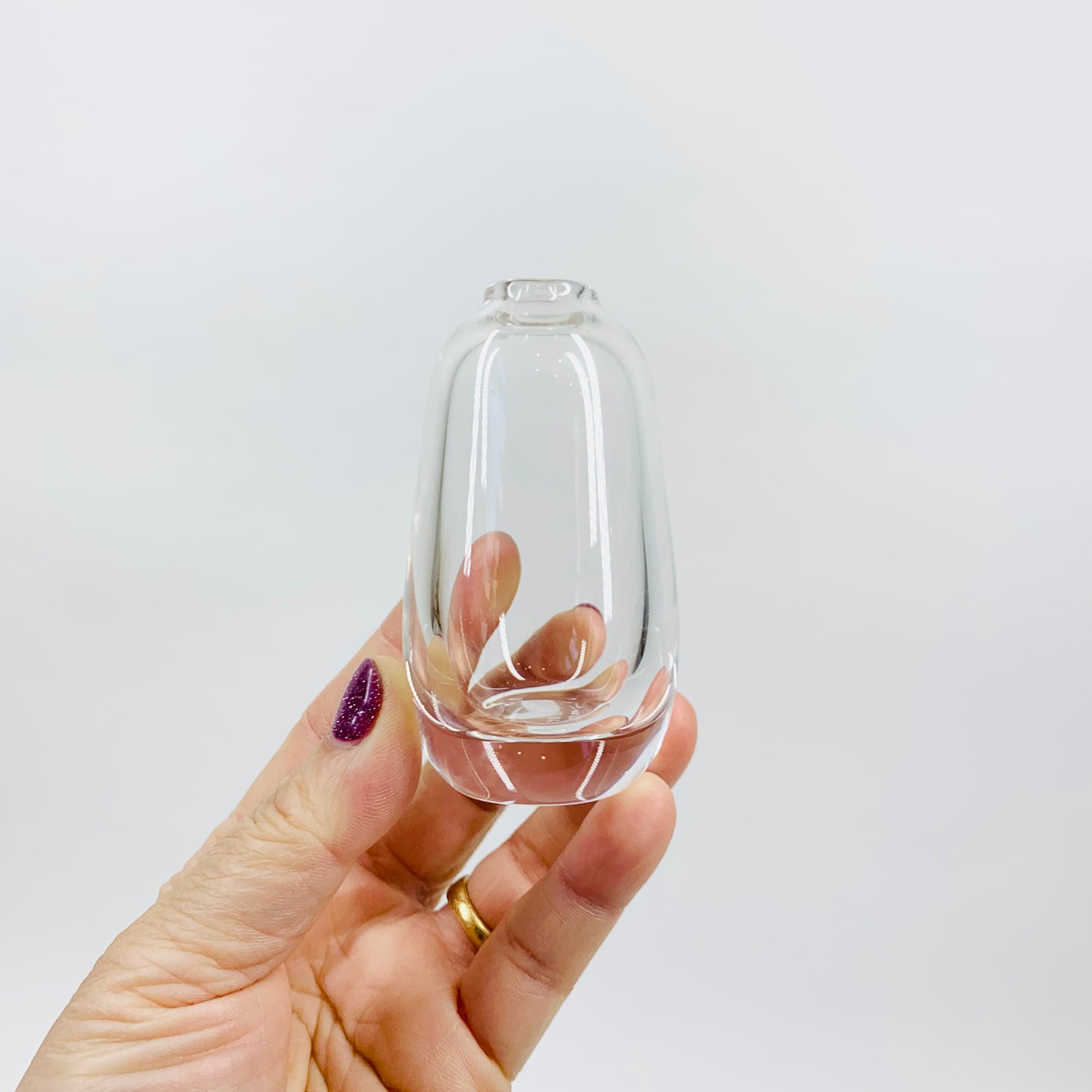 1980s SIGNED ORREFORS GLASS MINIATURE VASE
