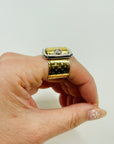 VINTAGE LOUIS VUITTON COSTUME TWO TONE MONOGRAM BUCKLE RING