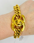 1995 CHANEL CC LOGO TURNKEY BRACELET