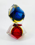 1950s FACETED MURANO COBALT BLUE GOLD GEODE BOWL