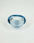1960s HOLMEGAARD BLUE GLASS MINI HEART VASE BY PER LUTKEN