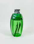 1950s FACETED GREEN GLASS LIGHTER BOX