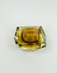 1950s MURANO MANDRUZZATO BROWN AMBER SOMEMRSO GLASS GEODE BOWL