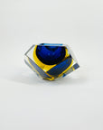 1950s FACETED MURANO COBALT BLUE GOLD GEODE BOWL