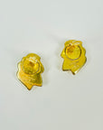 1991 GIVENCY GOLD WAVES KNOT CLIP ON EARRINGS