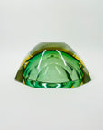 1920s LIGHT GREEN YELLOW SOMMERSO FACETED GLASS BOWL/ASHTRAY