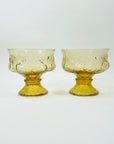 1950s AMBER FLOWER COUPE GLASSES