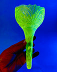URANIUM GLASS TRUMPET VASE