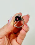 ANTIQUE ART DECO SILVER MARCASITE AMETHYST COCKTAIL RING