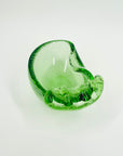 1950s ITALIAN MURANO GREEN LATTICINO SOMMERSO TREFOIL GLASS ASHTRAY