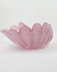 1950s PINK MURANO OPALINE GLASS SHELL BOWL WITH PEARL