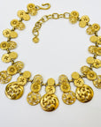 1980s GIVENCY ESTRUCAN STYLE MEDALLION LAYERED CHARMS NECKLACE