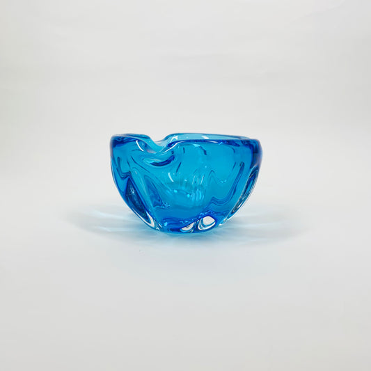TURQUOISE MURANO PINCHED BOWL