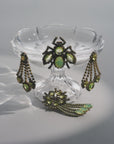 VICTORIAN STYLE URANIUM GLASS EARRINGS