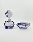 ANTIQUE ART DECO PURPLE NEODYMIUM CRYSTAL PERFUME BOTTLE
