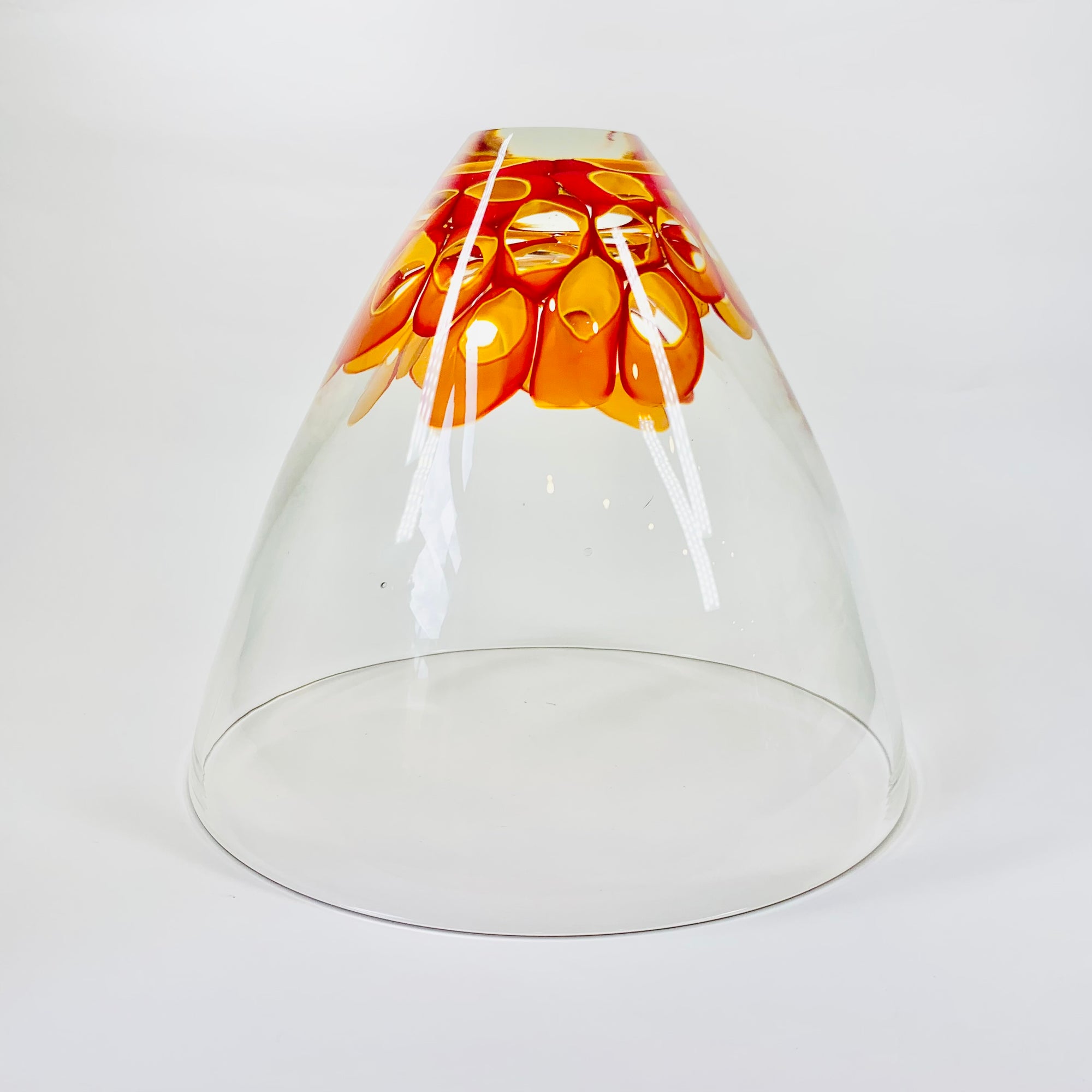 ORANGE ABSTRACT ART GLASS VASE