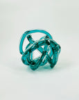 1980s MURANO TEAL BLUE SOMMERSO GLASS BALL