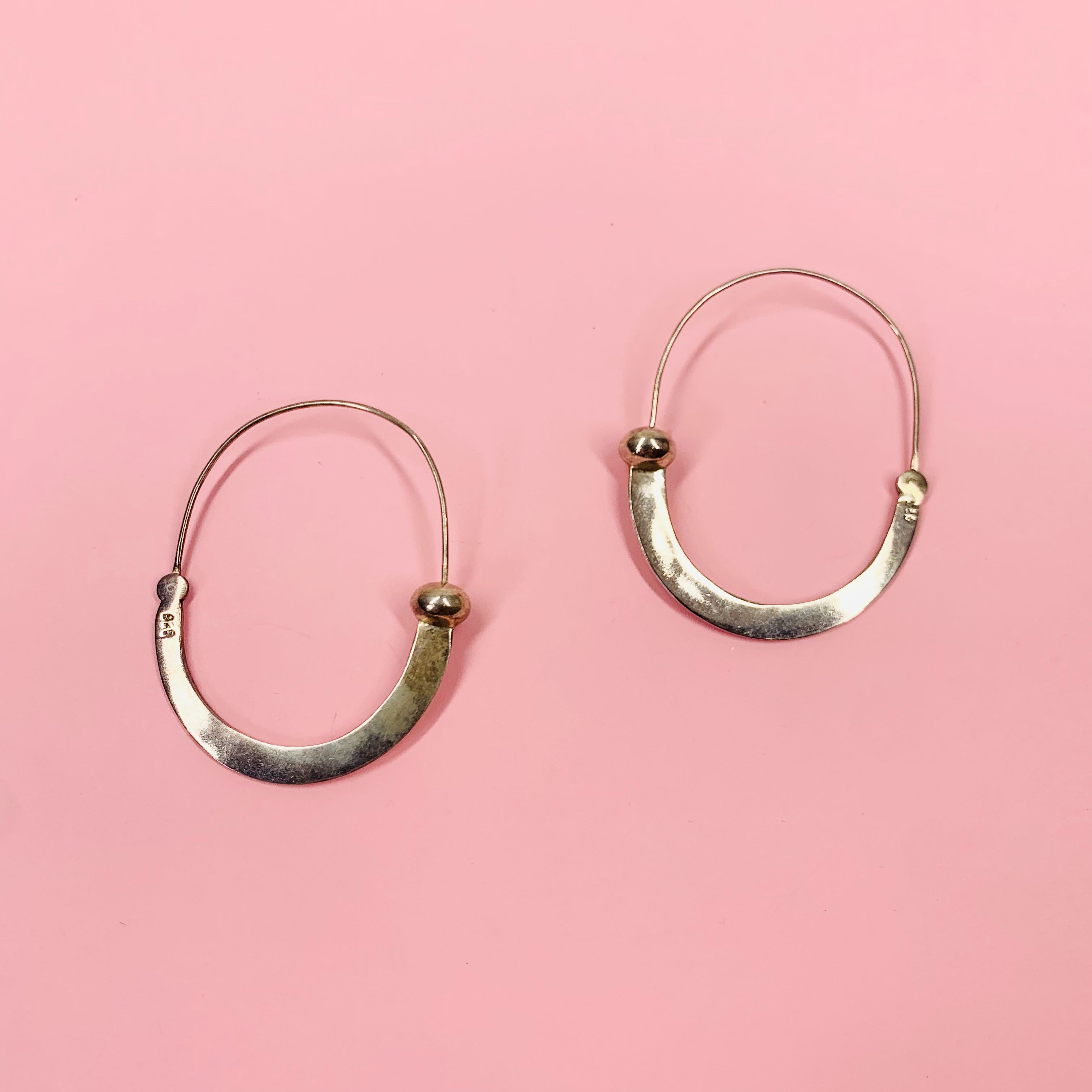 SILVER HOOP EARRINGS GLASS ET CETERA