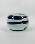 80s MOUTH BLOWN BLUE GREEN GLASS BOWL/VASE