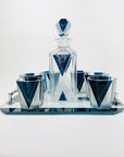 KARL PALDA TEAL BLACK DECANTER SET