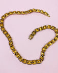 50s IRIDESCENT COPPER FANCY LINKS STATEMENT NECKLACE