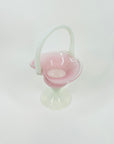 ANTIQUE PINK MURANO OPALINA BASKET