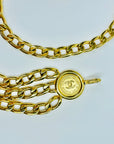 1990s CHANEL MATELASSE GOLD PLATED LOGO BELT