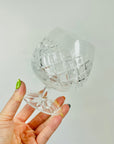 ANTIQUE CUT BOHEMIAN DIAMOND CRYSTAL BRANDY BALLOONS