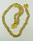 1994 CHANEL MATELASSE FILIGREE HOLLOW CC LOGO MEDALLION BELT/NECKLACE