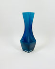 1970s JAPANESE CASED BLUE END OF DAY GLASS POSY VASE