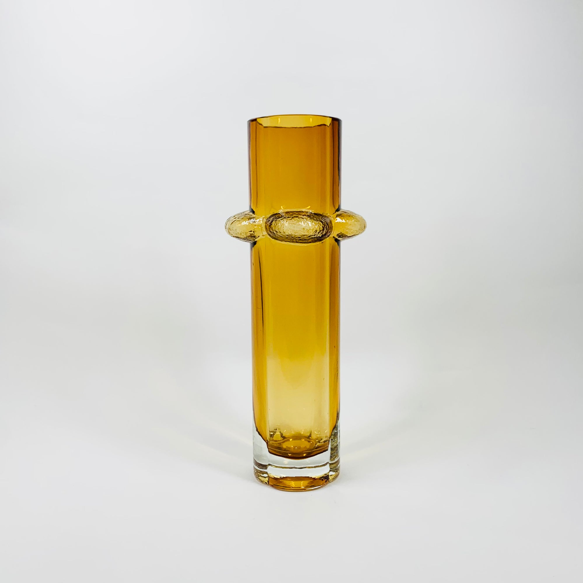 1960s FINNISH AMBER GLASS VASE BY KAL BLOMQIST